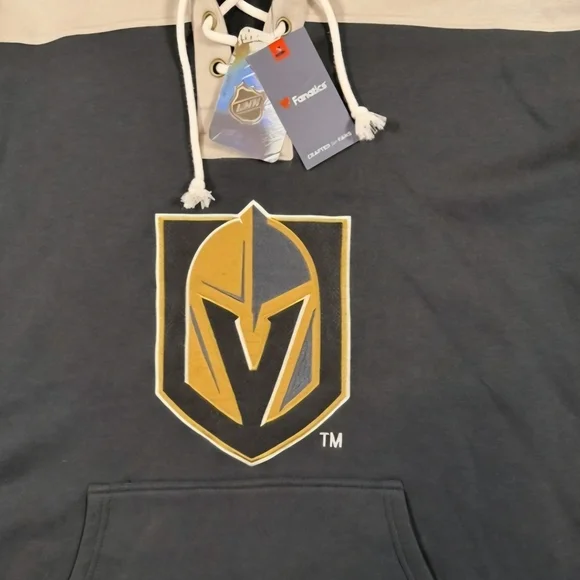 Fanatics Vegas Golden Knights NHL Hockey Black/Gray LaceUp Hoodie Mens Size XXL - Picture 4 of 10
